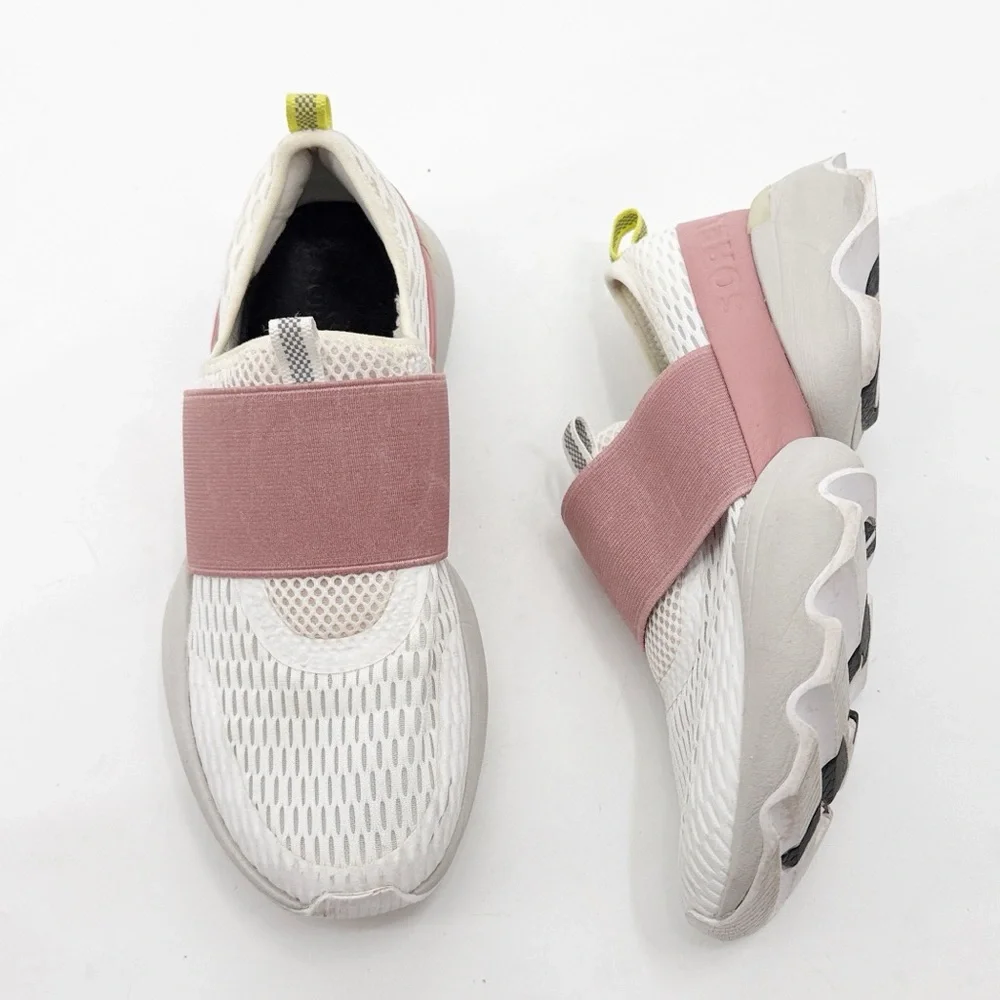 Sorel Kinetic Impact Strap Sneaker, Women's 6.5 white and pink